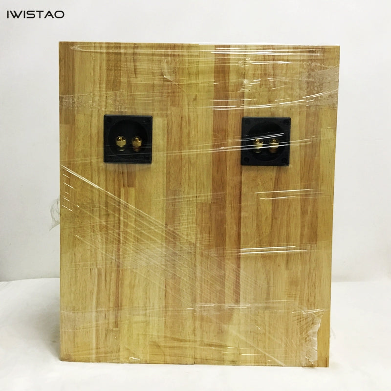 IWISTAO HIFI 4 Inches Full Range Speaker Empty Labyrinth Oak Cabinet 1 Pair for Tube Amplifier