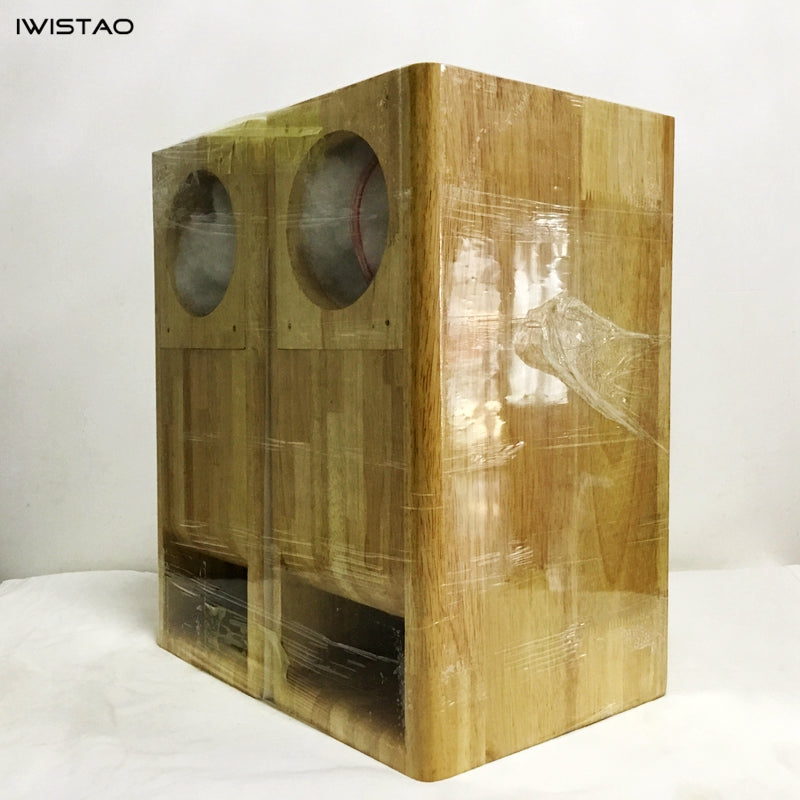 IWISTAO HIFI 4 Inches Full Range Speaker Empty Labyrinth Oak Cabinet 1 Pair for Tube Amplifier