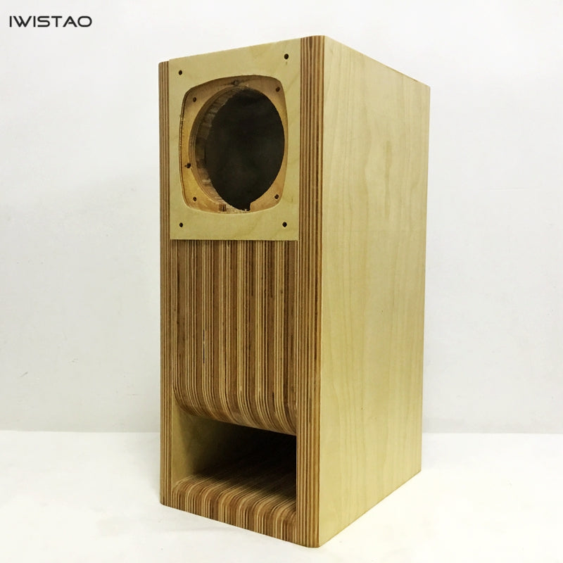 IWISTAO HIFI 4 Inches Full Range Speaker Empty Labyrinth Oak Cabinet 1 Pair for Tube Amplifier