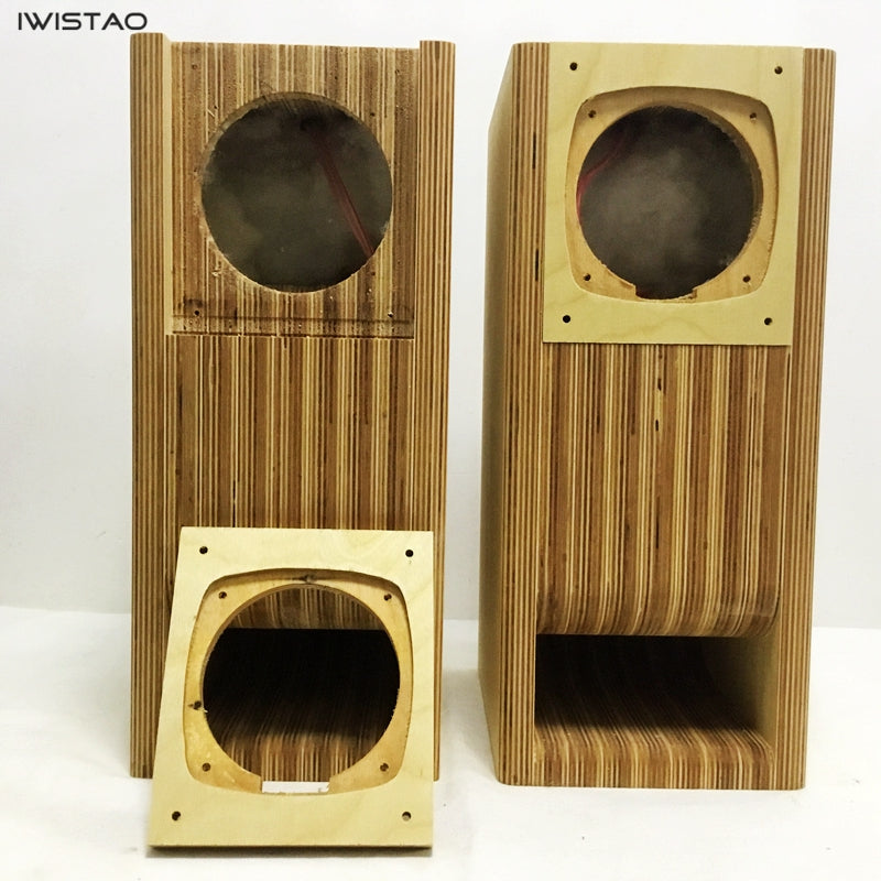 IWISTAO HIFI 4 Inches Full Range Speaker Empty Labyrinth Birch Cabinet 1 Pair for Tube Amplifier