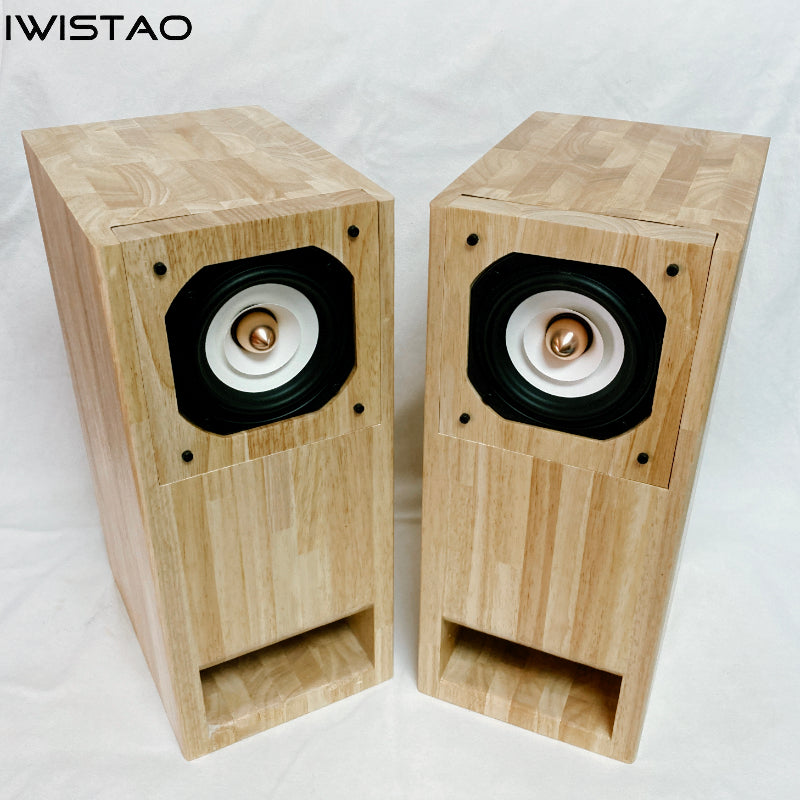 IWISTAO HIFI 4 Inches Full Range Speaker Labyrinth Solid Wood 1 Pair Finished