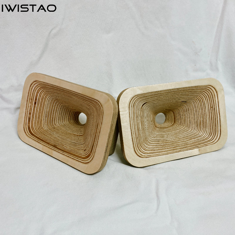 IWISTAO 1 Inch Throat Empty Speaker Horn Rectangle Horn Wide 230MM 1 Pair Birch Multilayer Board HIFI Audio DIY