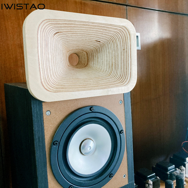 IWISTAO 1 Inch Throat Empty Speaker Horn Rectangle Horn Wide 230MM 1 Pair Birch Multilayer Board HIFI Audio DIY 5