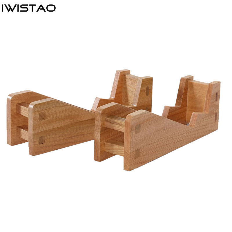 IWISTAO Speaker Stand for Center Speaker Solid Wood Tenon Construction 1 Pair Original color