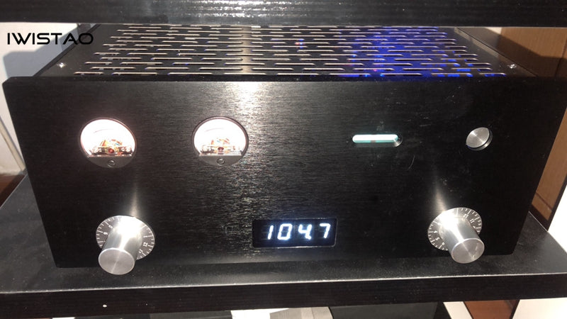IWISTAO 튜브 FM 스테레오 라디오 파워 앰프 6P1 전체 알루미늄 섀시 고감도 110V
