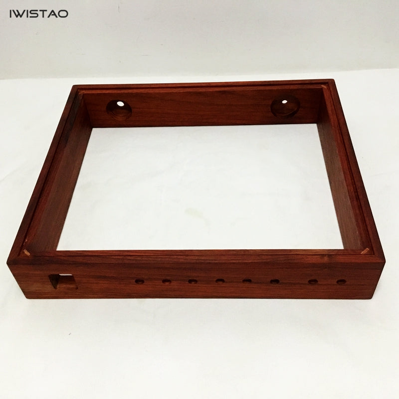 DIY Tube Amplifier Casing 400x340x70 with Luxury Red rosewood wooden cabinet housing and aluminum plates 400x340x70 HIFI Audio