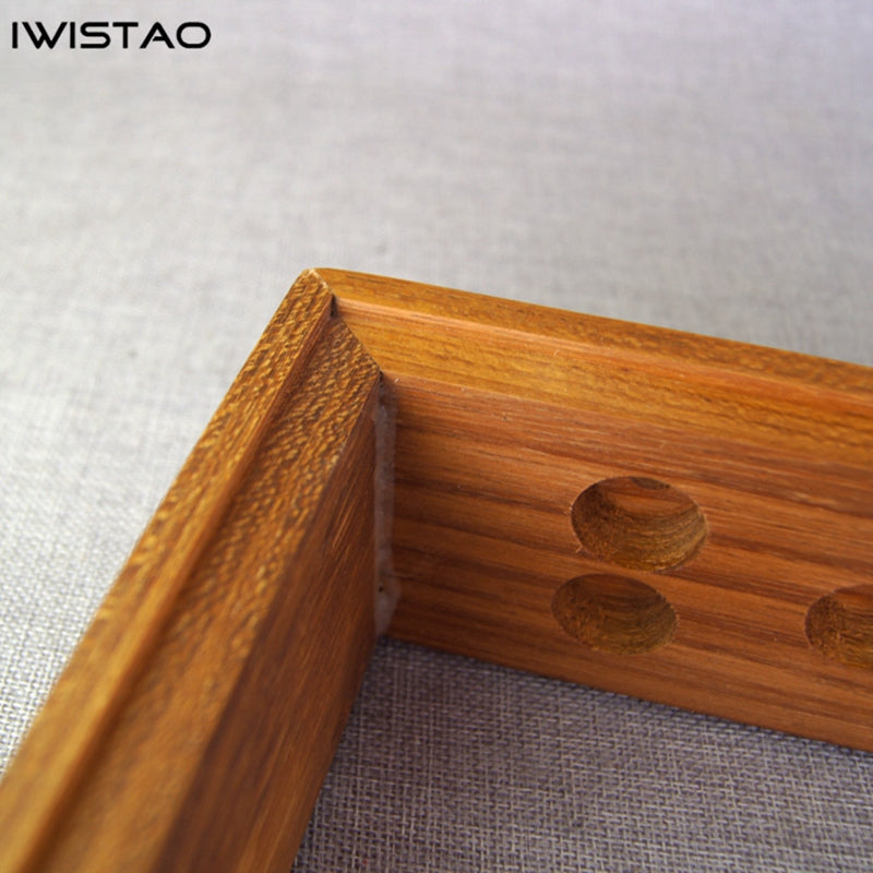 IWISTAO DIY Wooden Casing for Tube Amplifier Chassis 480X380X80 Teak Wood Top Down Aluminum Plate