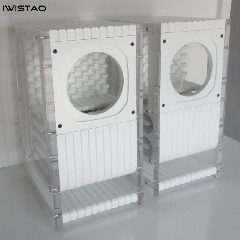IWISTAO HIFI 6.5 Inches Full Range Speaker Empty Labyrinth Wood Cabinet 1 Pair Acrylic Board Side Panels For Tube Amplifier 1