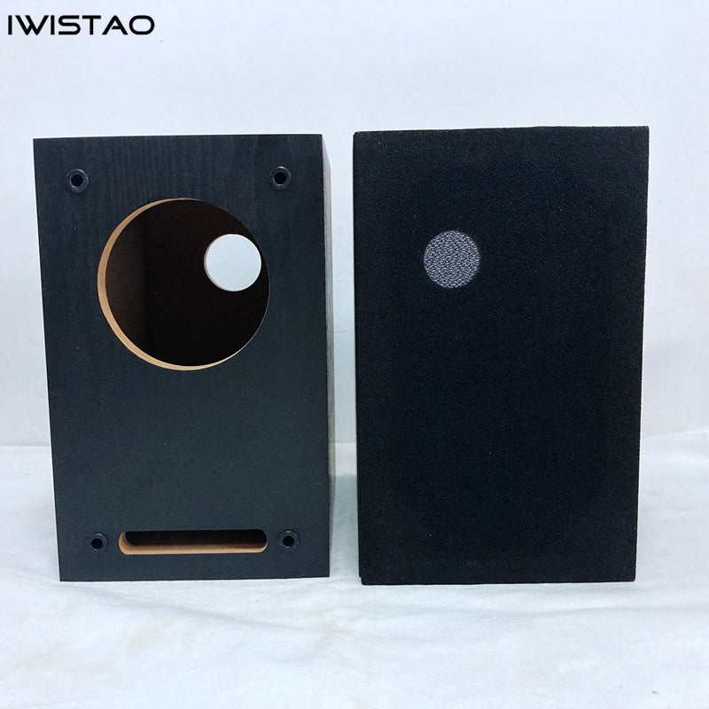 Products IWISTAO HIFI Labyrinth Empty Full Range Speaker Enclosure 4 Inch 1 Pair Bookshelf 15mm MDF Board Black 1