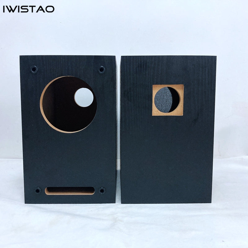 製品 IWISTAO HIFI ラビリンス 空のフルレンジ スピーカー エンクロージャ 4 インチ 1 ペア 本棚 15mm MDF ボード ブラック 2