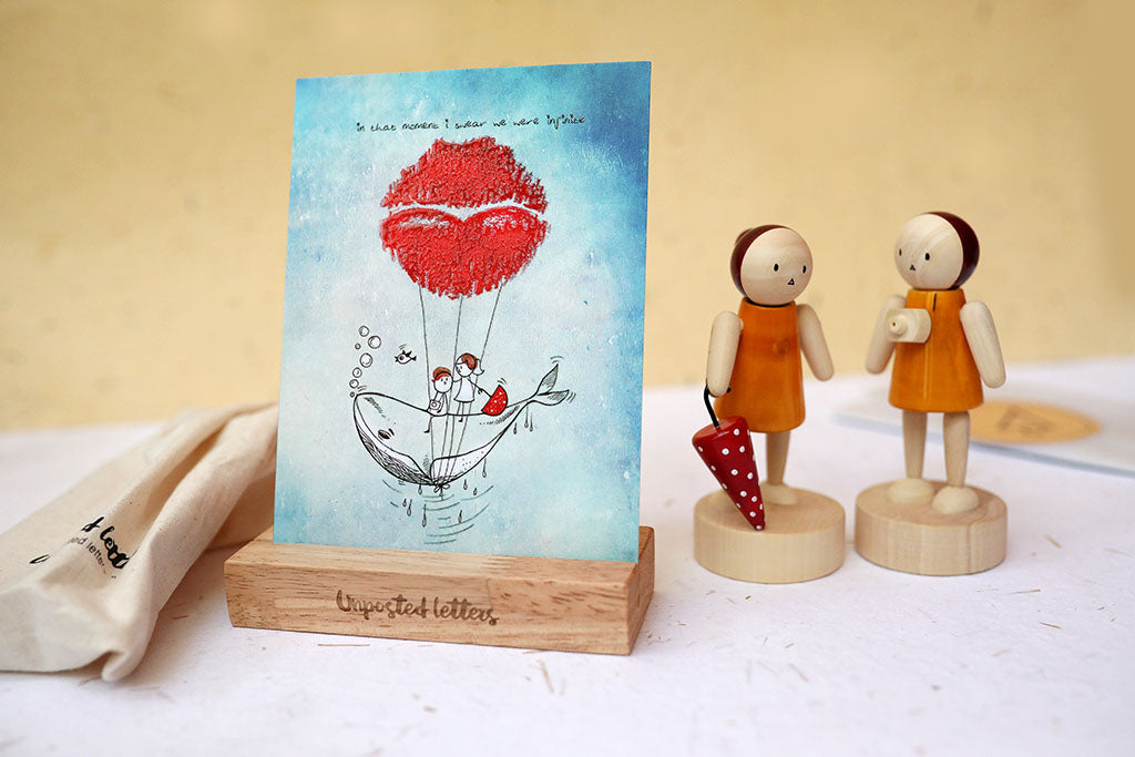 Desktop Art | Set of Four Art Prints | Wooden Dolls | Wooden Dock