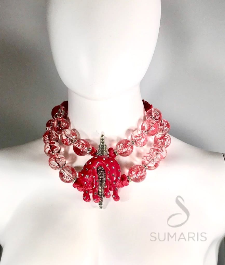 red costume jewelry necklaces