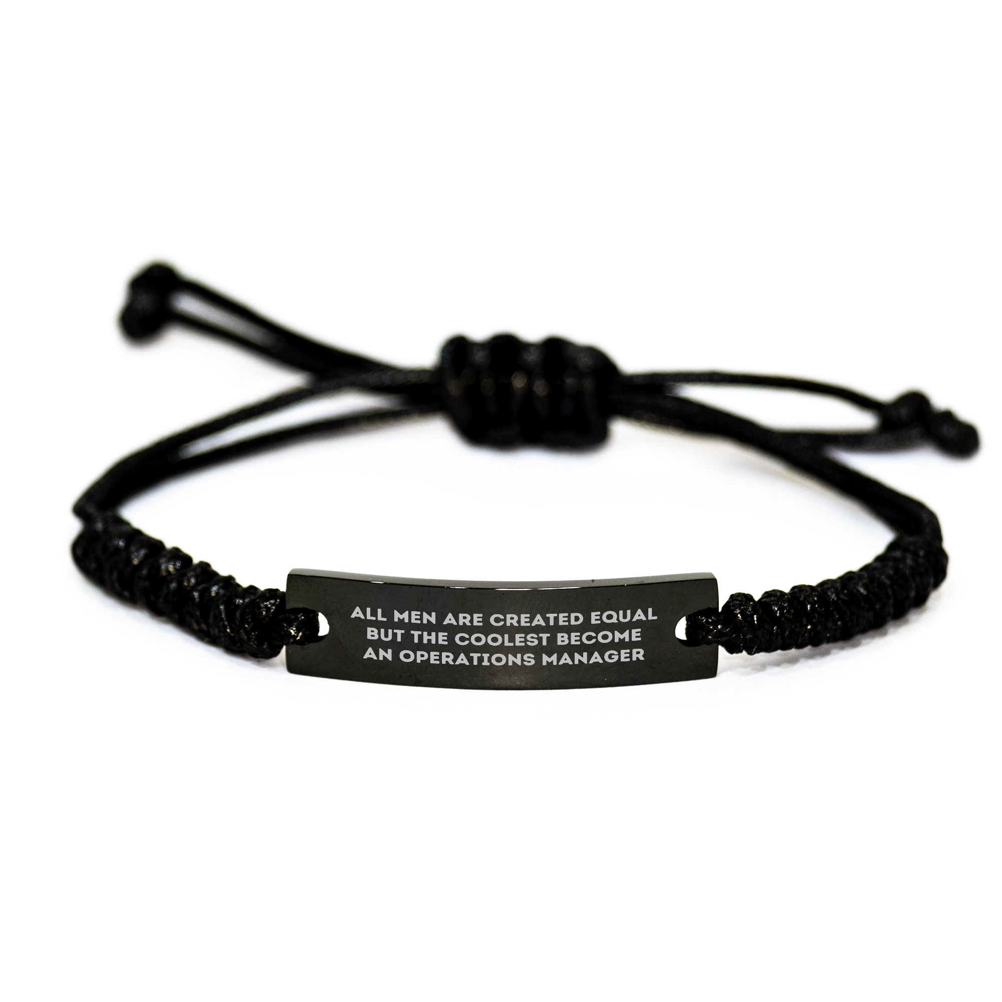 Funny Operations Manager Gifts - 'All Men Are Created Equal But The Coolest Become An Operations Manager' Rope Bracelet for Mother's Day, Gifts from Men to Operations Manager