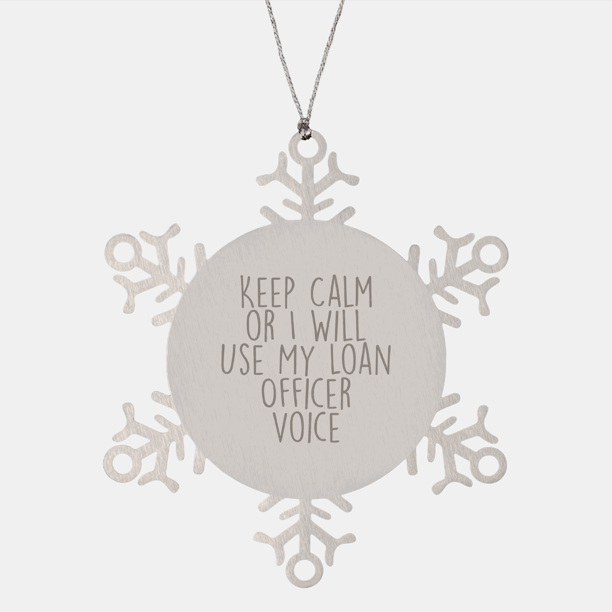 Funny Loan Officer Gifts from Friends - Keep Calm Snowflake Ornament for Christmas
