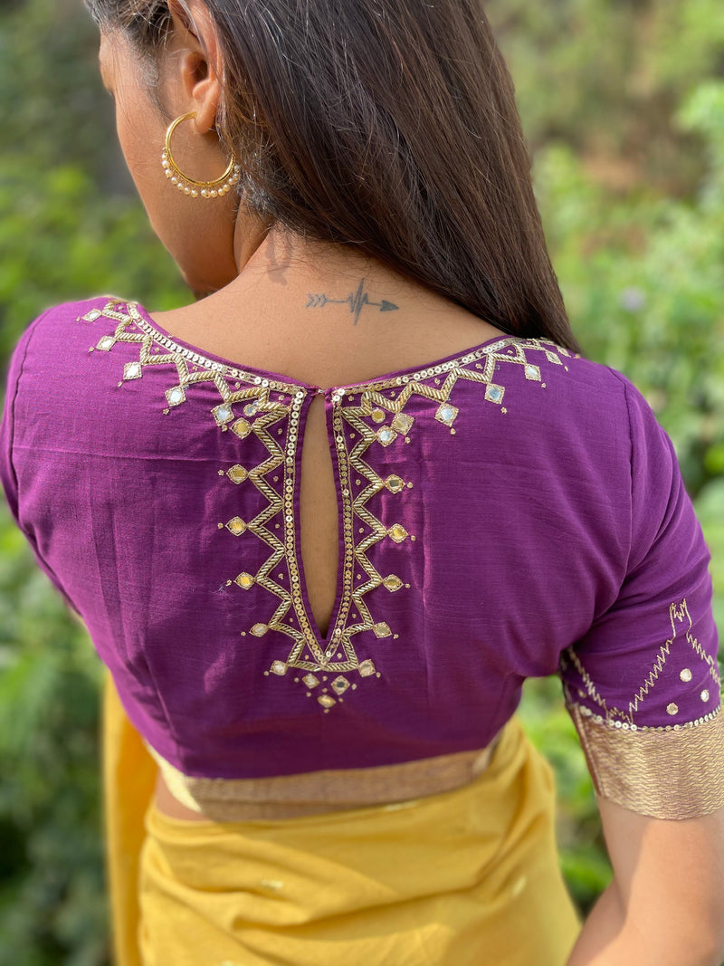 The Temple Border Blouse Plum Purple – Queen of Hearts India