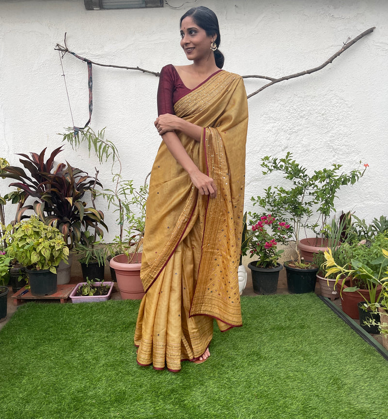 The Shisha Saree Turmeric Yellow – Queen of Hearts India