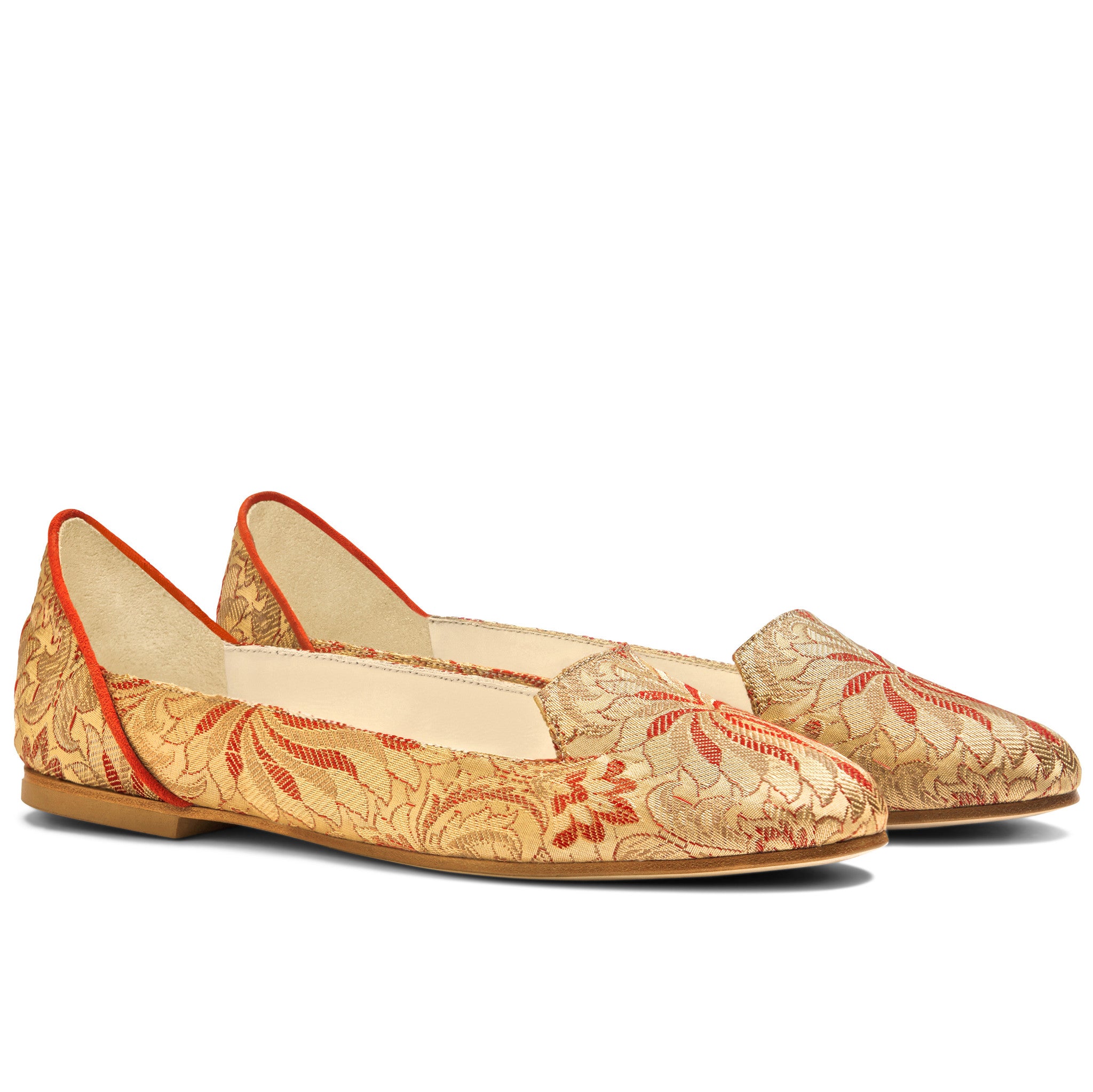 BOTE A MANO, Red Flat Shoes, Women, Silk Brocade, Made in Italy – Boté A  Mano