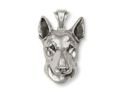 Stunning Staffordshire Bull Terrier pendant Luxury gift with exquisite detail. NO CHAIN large in Gold Vermeil on solid Sterling Silver