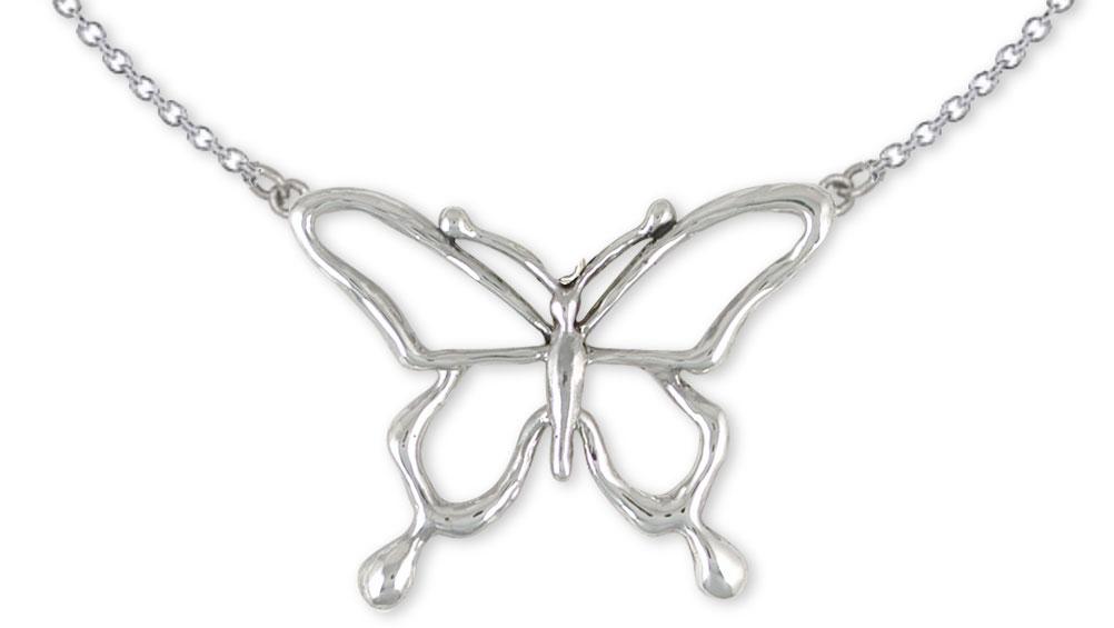 Butterfly Necklace Jewelry Sterling Silver Handmade Butterfly Necklace BY4-NK