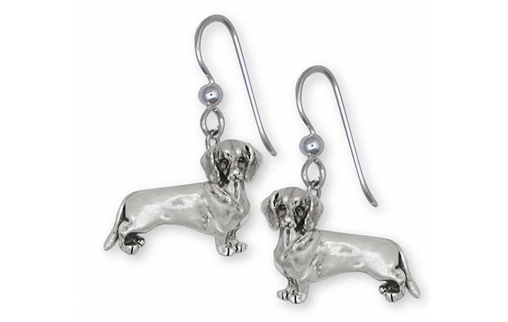 dachshund silver earrings