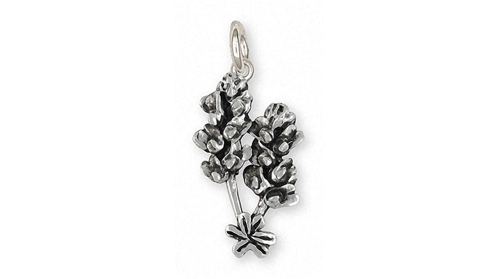 Bluebonnet Charm Jewelry Sterling Silver Handmade Texas Wildflower Charm FL4-C