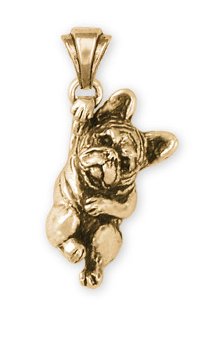 French Bulldog Dog Pendant 14k Yellow 