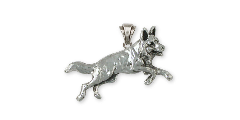 sterling silver german shepherd necklace