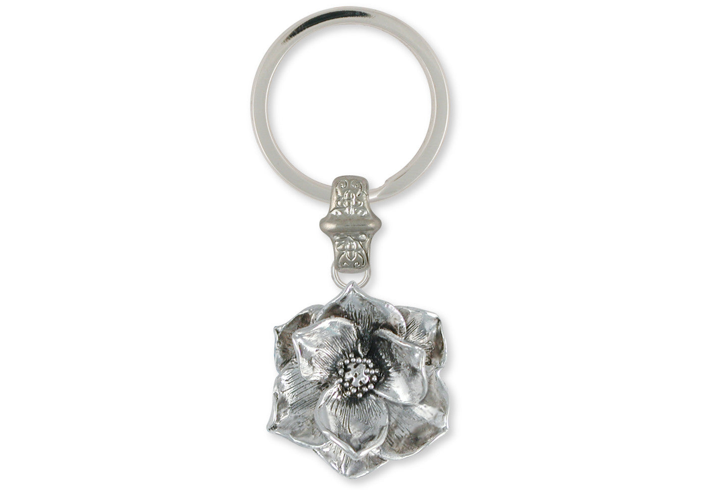 Magnolia Flower Key Ring Sterling Silver | Esquivel and Fees | Handmade ...