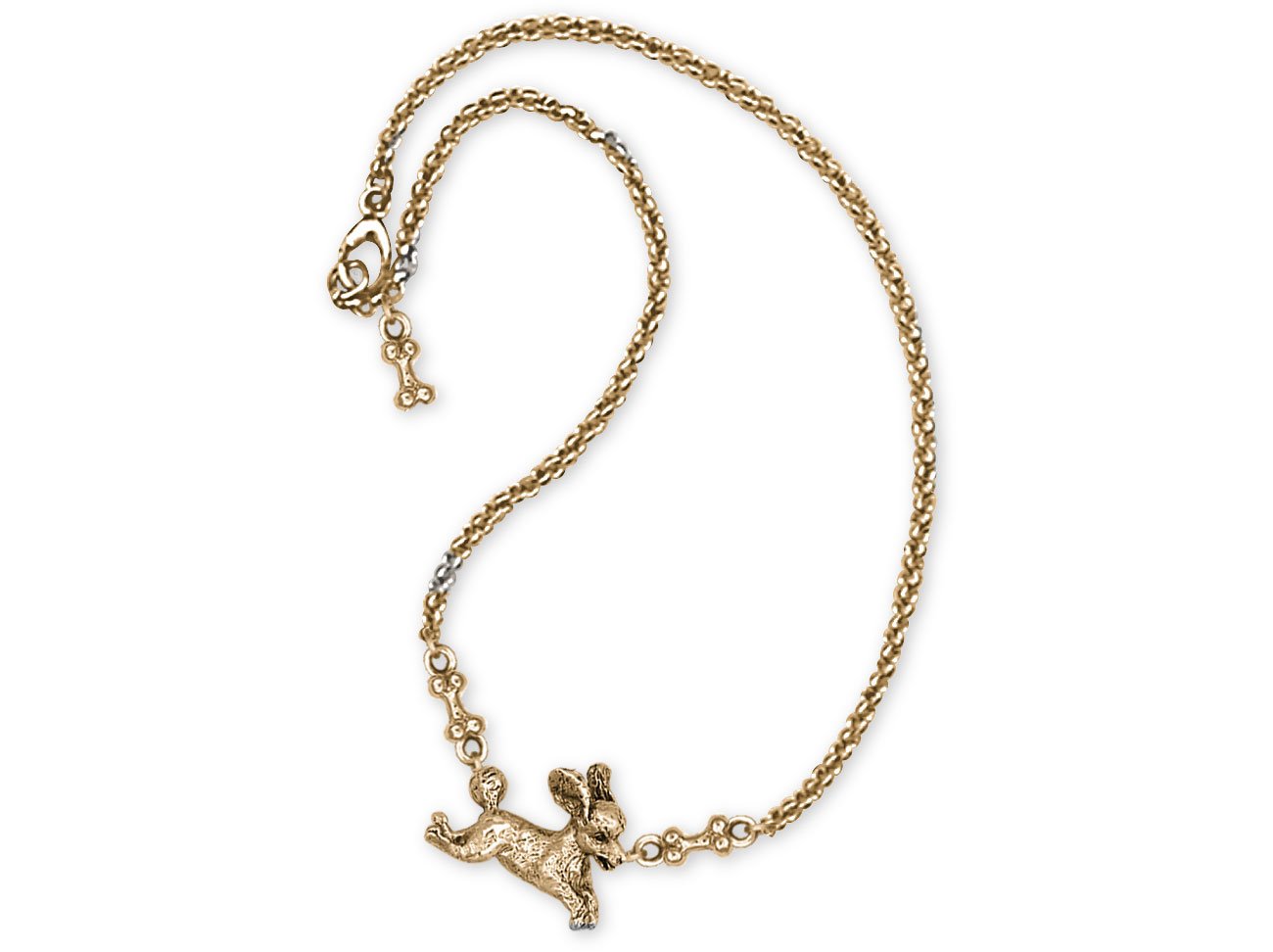 gold poodle necklace