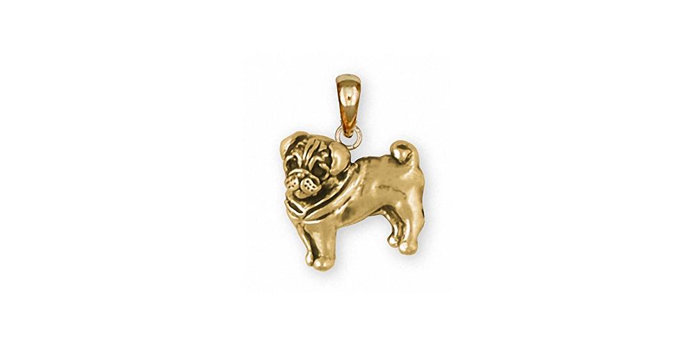 gold pug necklace