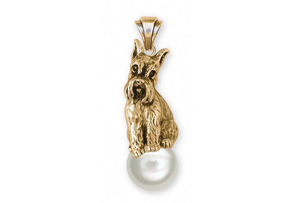 gold schnauzer pendant