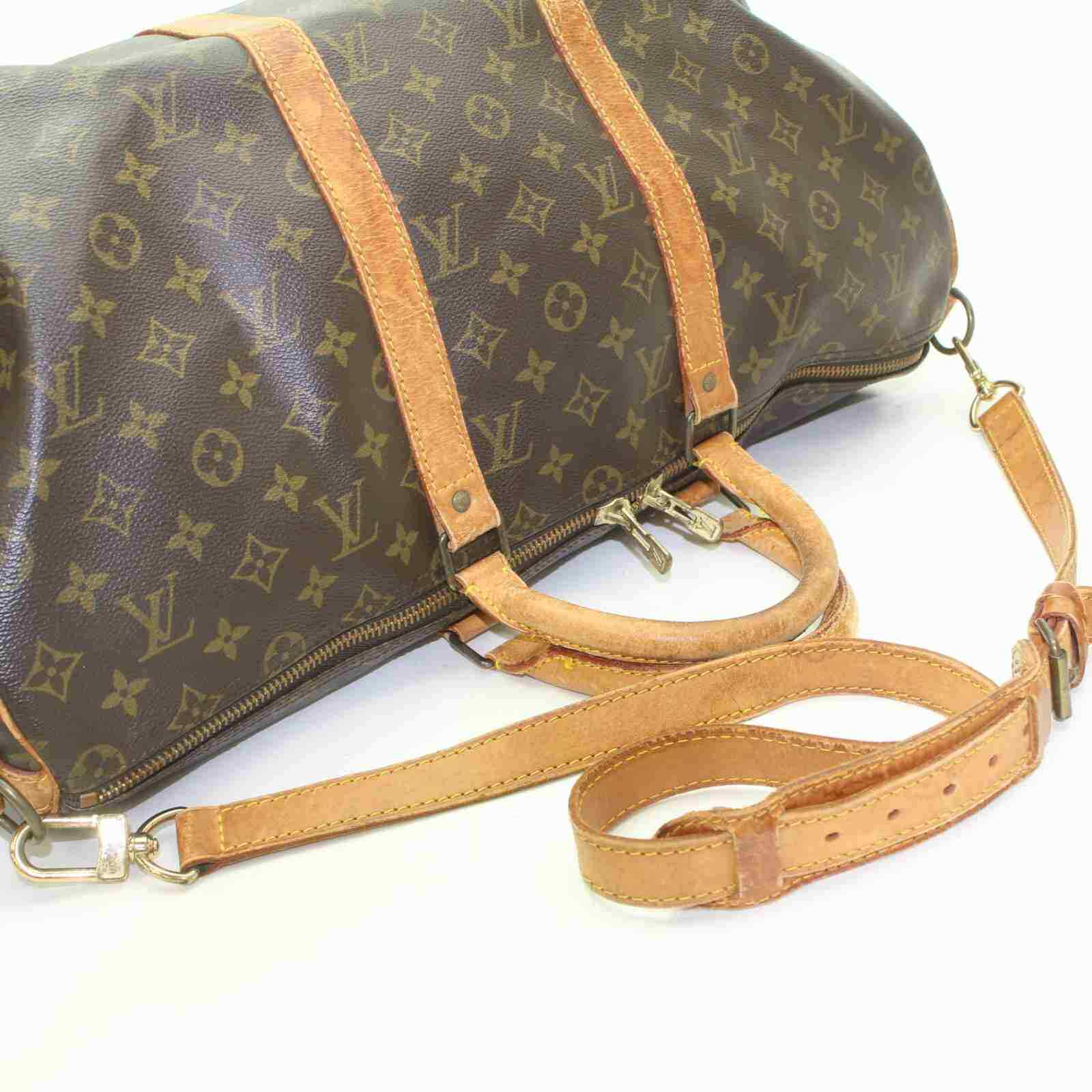 Louis Vuitton Keepall 50 Bandouliere M41416 Brown Monogram Boston Bag