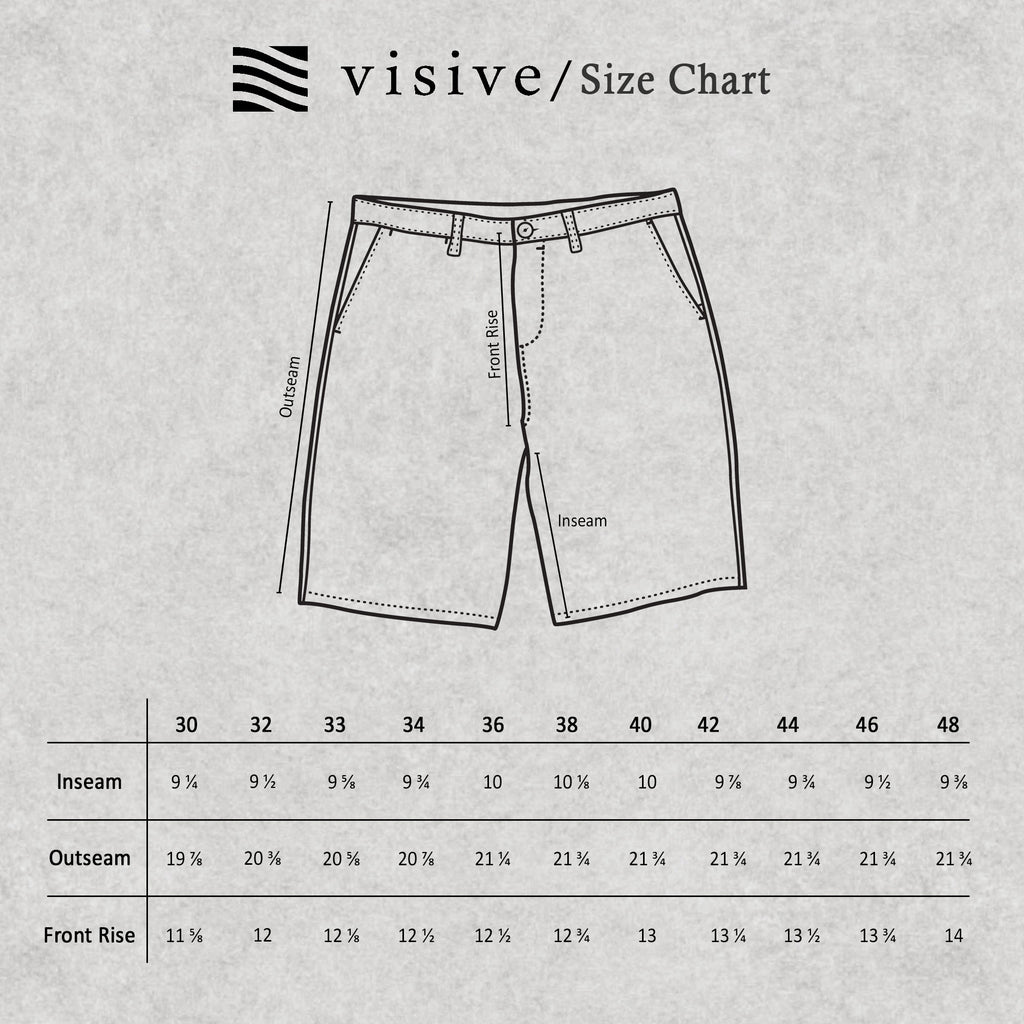 Mens Hybrid Short size chart