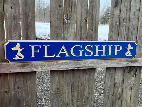 Flagship quarterboard sign