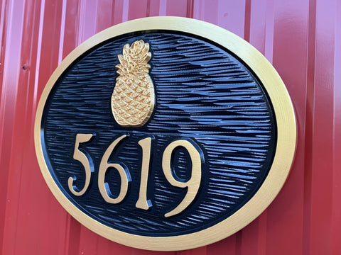 5619 pineapple house number sign