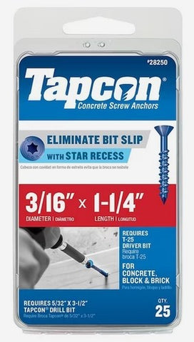 Tapcon masonary screws