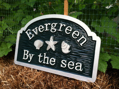 Evergreen Beach Themed Address Sign