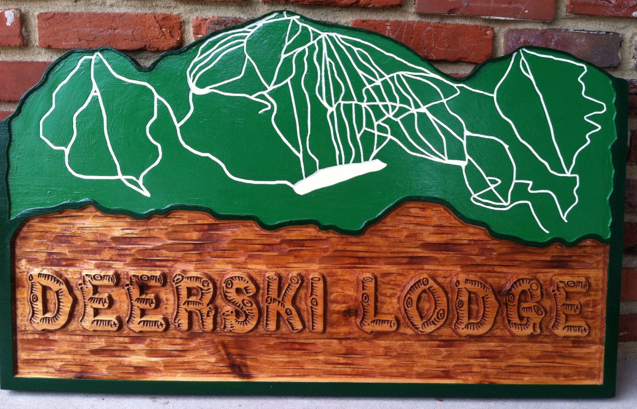 Rustic Mountain Lodge Sign - Custom Carved Hardwood Signs (B14)