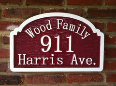 Red and white Address Sign