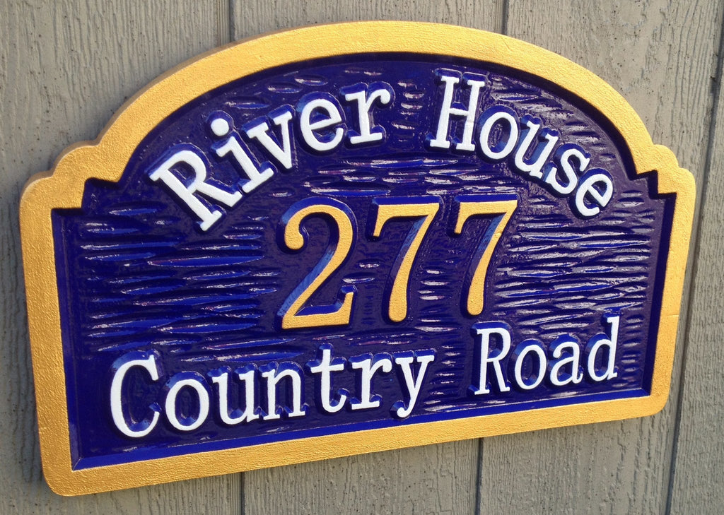 Custom Carved Street Address sign The Carving Company