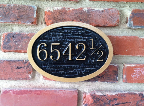oval house number with fraction