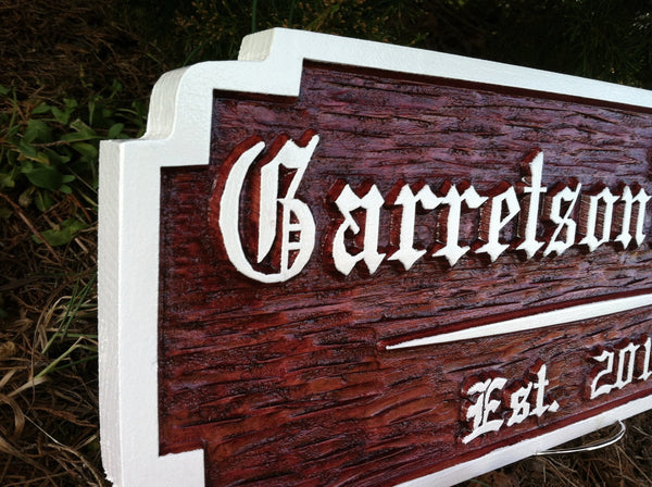 carved signs how v paint to Old Cedar English Carving Sign â€“ Personalized   Pub The