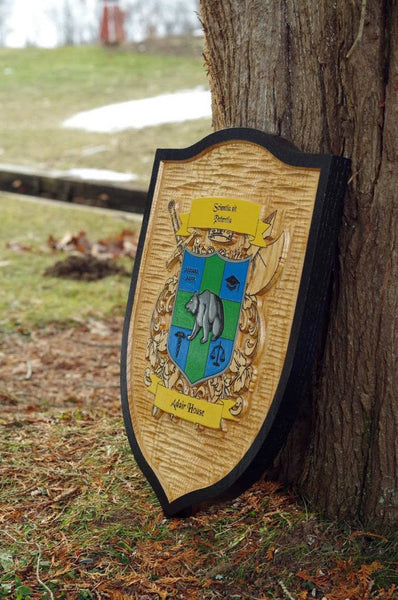 Family Crest / Coat of Arms / Clan Badge Custom Carved and Painted