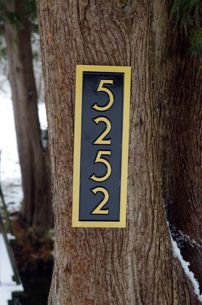 Vertical House number plaque with mid century modern font ...