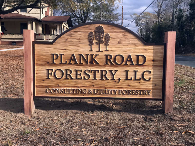 Cedar Carved Business Sign With Smooth Background The Carving Company   Plank Road Cedar Business Sign 1024x1024 