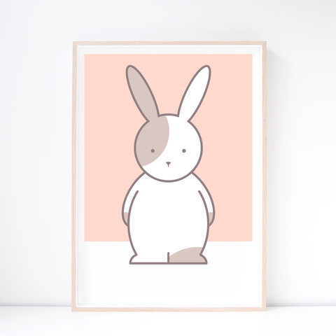 olivia rabbit kids art print nursery wall art by hues fables