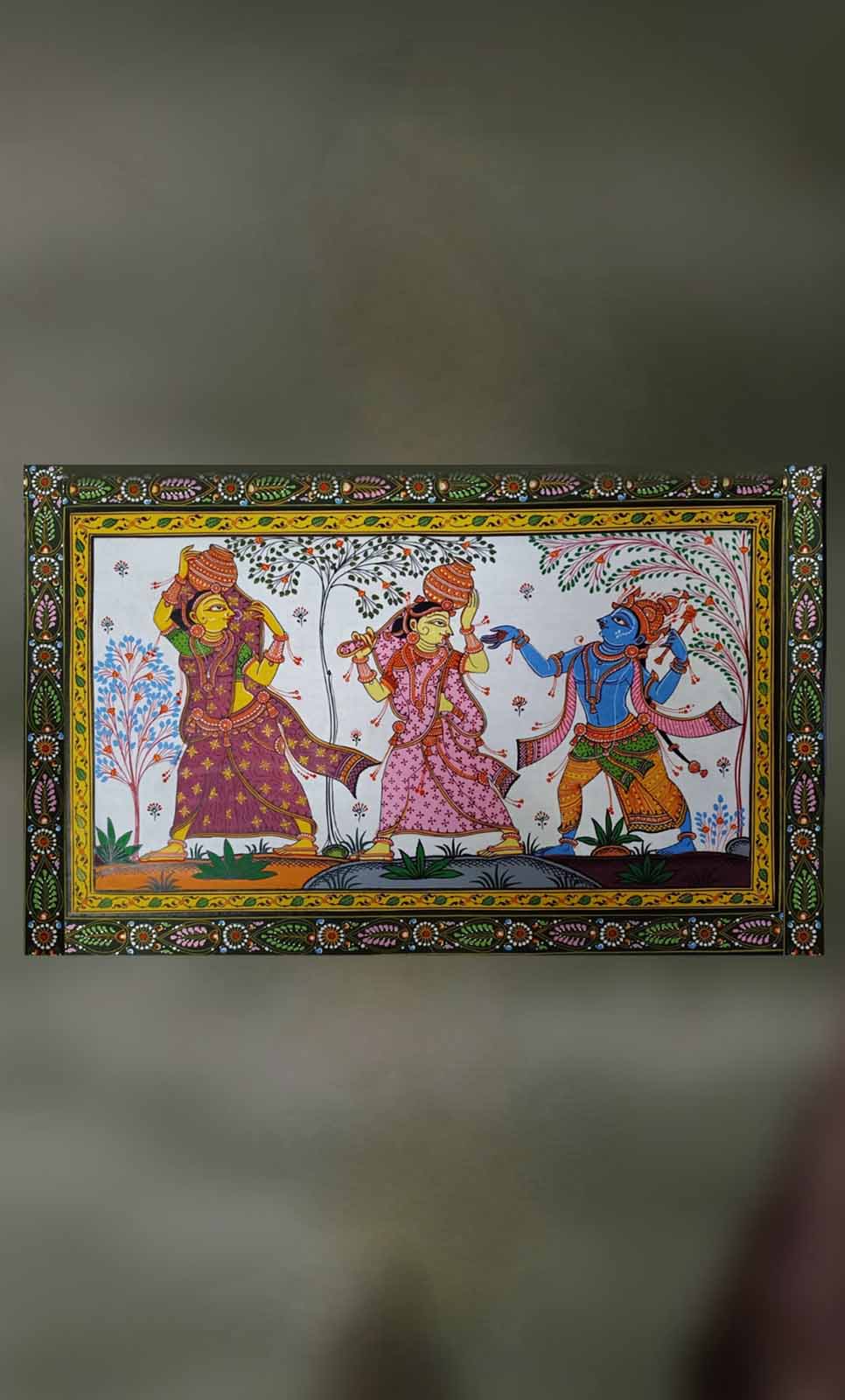 Krishna Leela: Lord Krishna playful with gopis - Artisans Crest