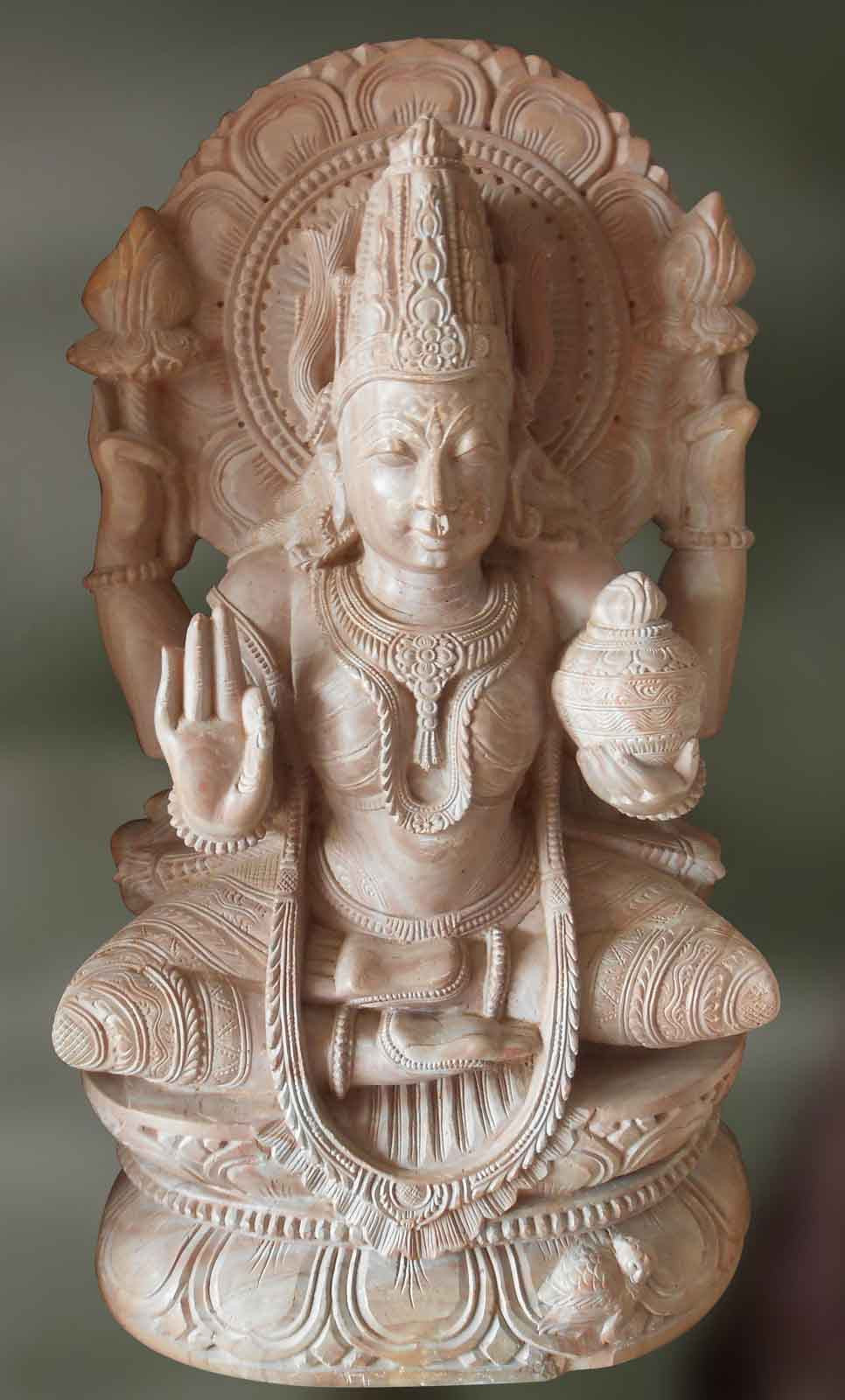 Handmade chalkstone statue of the Goddess Lakshmi - Subhaprada ...