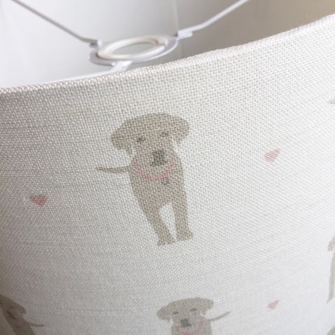 Drum lampshade by Lolly & Boo in Puppy Love linen