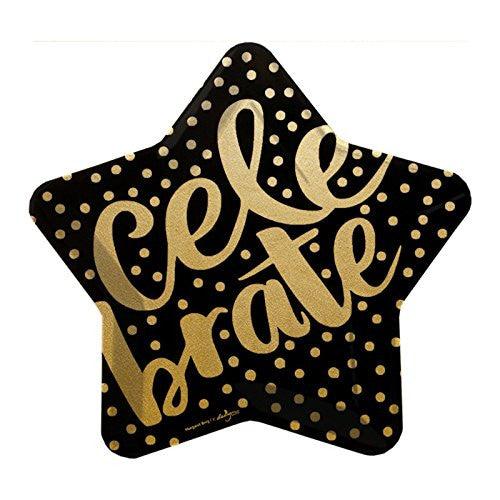 Black And Gold Star Shape Paper Plates A Gifted Solution A